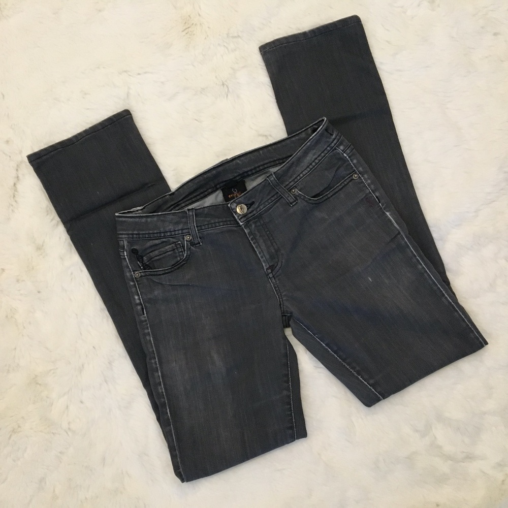 Genetic Denim Gray/Black Jeans Distressed Size 28